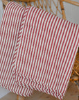 Sand and Red Striped Quilt