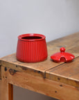 Sugar Pot with Lid / Red