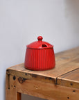 Sugar Pot with Lid / Red