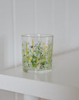 Summer Field Floral Printed Drinking Glass Tumbler