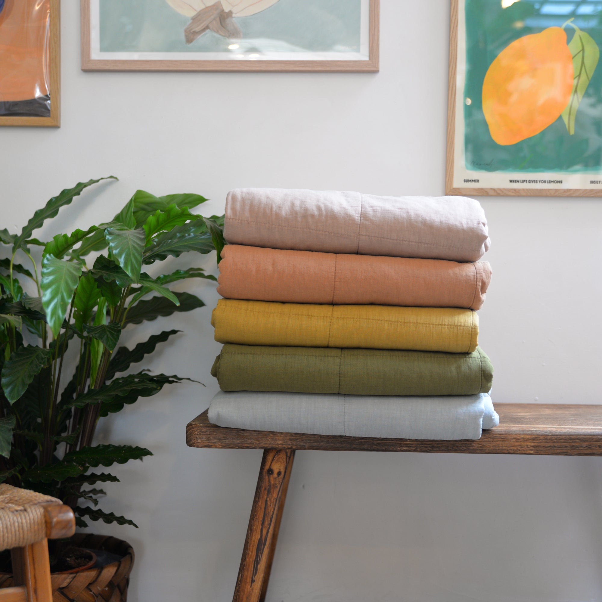 Vintage Quilt in Cafe Creme / 130 x 180