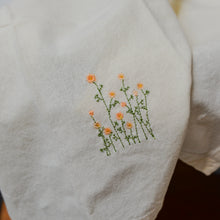 Load image into Gallery viewer, Yellow buttercups Embroidered Floral Napkin