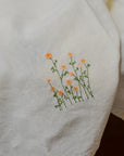 Yellow buttercups Embroidered Floral Napkin