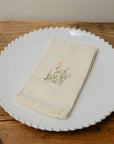 Yellow buttercups Embroidered Floral Napkin