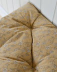 Yellow Floral Bench or Chair Cushion