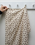 Leafy Printed Tea Towel / Brown
