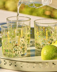 Summer Field Floral Printed Drinking Glass Tumbler