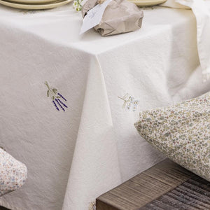 Embroidered Floral Table Cloth