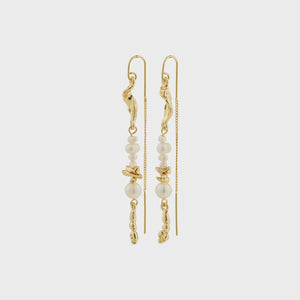 Intent Pearl and Gold Plated Chain Earrings