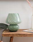 Large Glass Mushroom Lamp / Green
