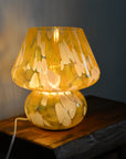 Large Glass Mushroom Lamp / Orange Pink
