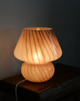 Large Glass Mushroom Lamp / Rose