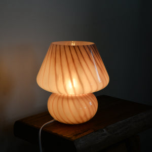 Large Glass Mushroom Lamp / Rose