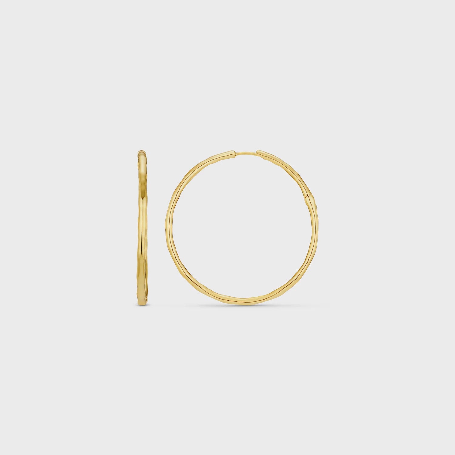 Polished Molten Large Hoop Earrings / 18K Gold Plated
