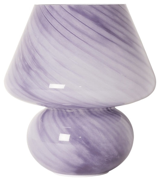Large Glass Mushroom Lamp / Purple