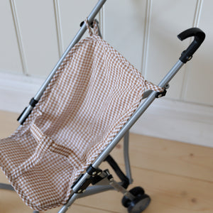 Baby Doll Stroller Brown Gingham