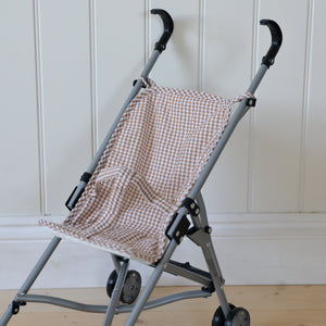 Baby Doll Stroller Brown Gingham