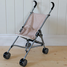 Load image into Gallery viewer, Baby Doll Stroller Brown Gingham