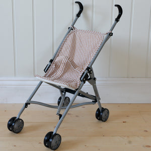 Baby Doll Stroller Brown Gingham