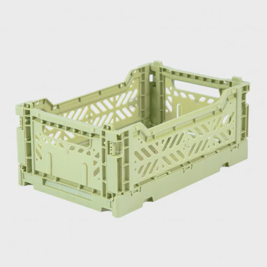 Mini Folding Crate / Lime Cream