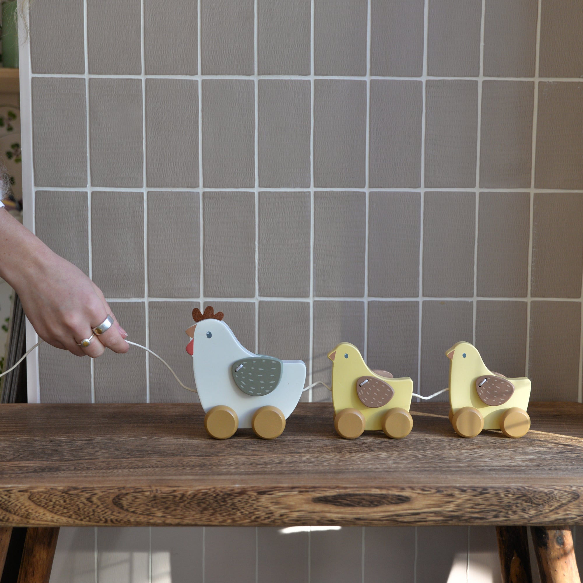 Little Dutch Farm Pull Along Chickens