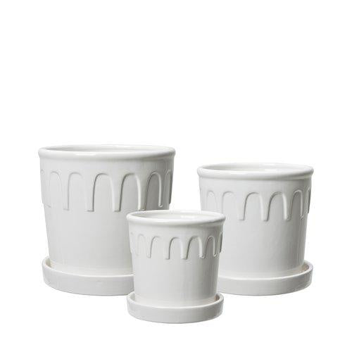 Lykke Glazed Plant Pot / White