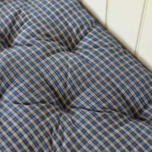 Blue Checked Woven Cotton Mattress