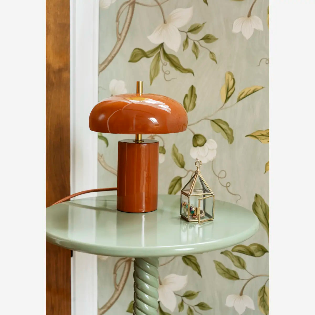 Round Metal Side Table / Green