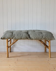Green Striped Woven Bench Cushion