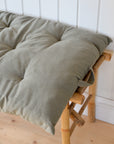 Green Striped Woven Bench Cushion