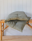 Green Striped Woven Bench Cushion