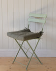 Green Striped Cotton Chair Pad