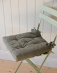 Green Striped Cotton Chair Pad