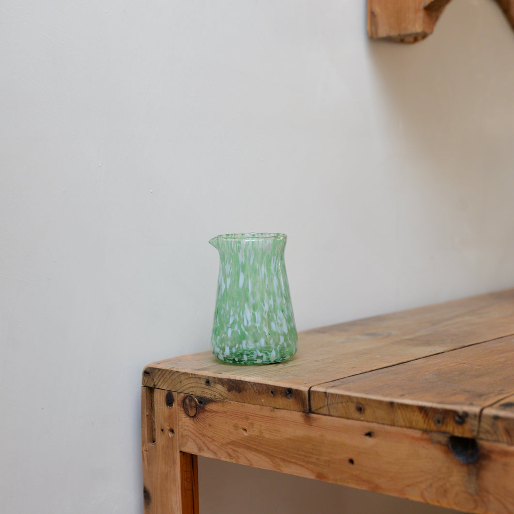 Speckled Glass Milk Jug / Green