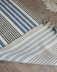 Striped Cotton Runner / Blue