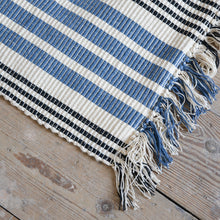 Load image into Gallery viewer, Striped Cotton Runner / Blue