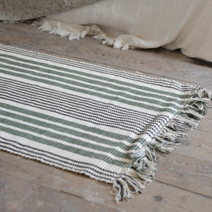 Striped Cotton Runner / Green