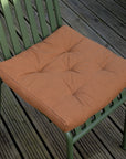 Tan Striped Cotton Chair Pad