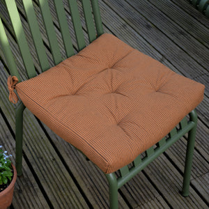 Tan Striped Cotton Chair Pad