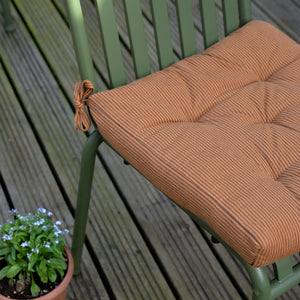 Tan Striped Cotton Chair Pad