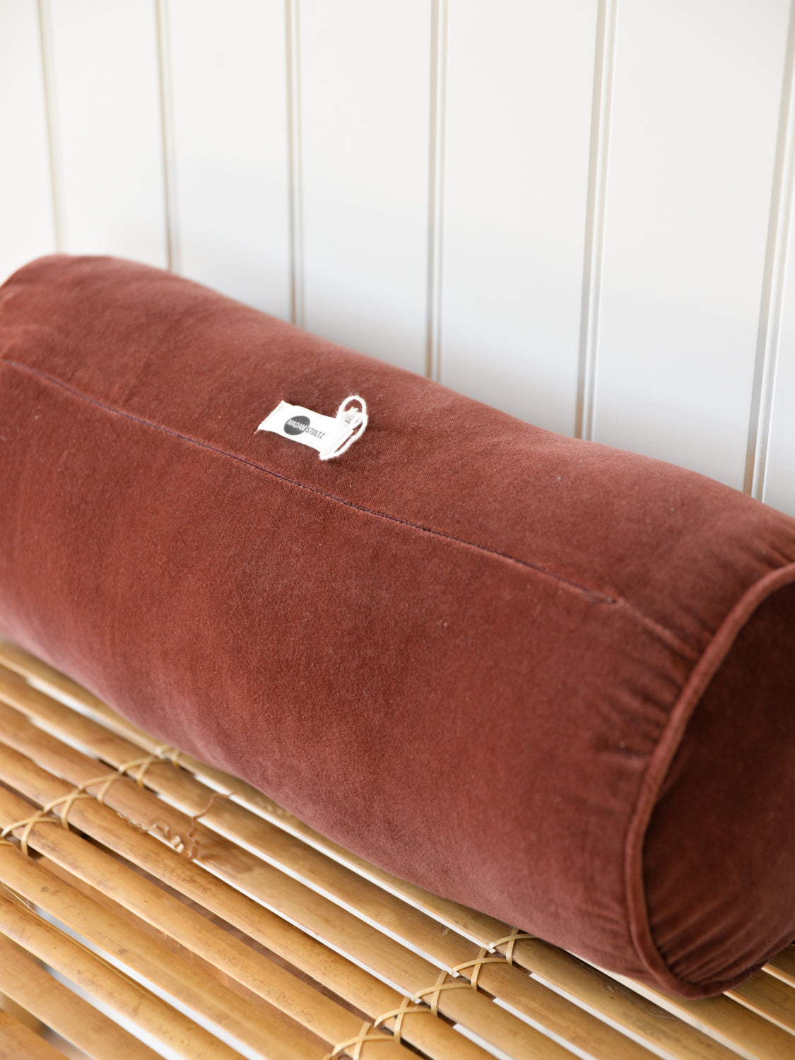 Velvet Bolster Cushion / Dark Rose