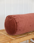 Velvet Bolster Cushion / Dark Rose