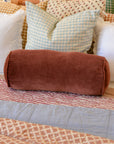 Velvet Bolster Cushion / Dark Rose