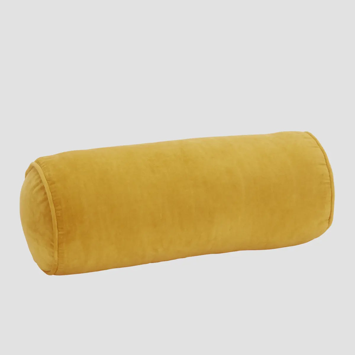 Velvet Bolster Cushion / Yellow
