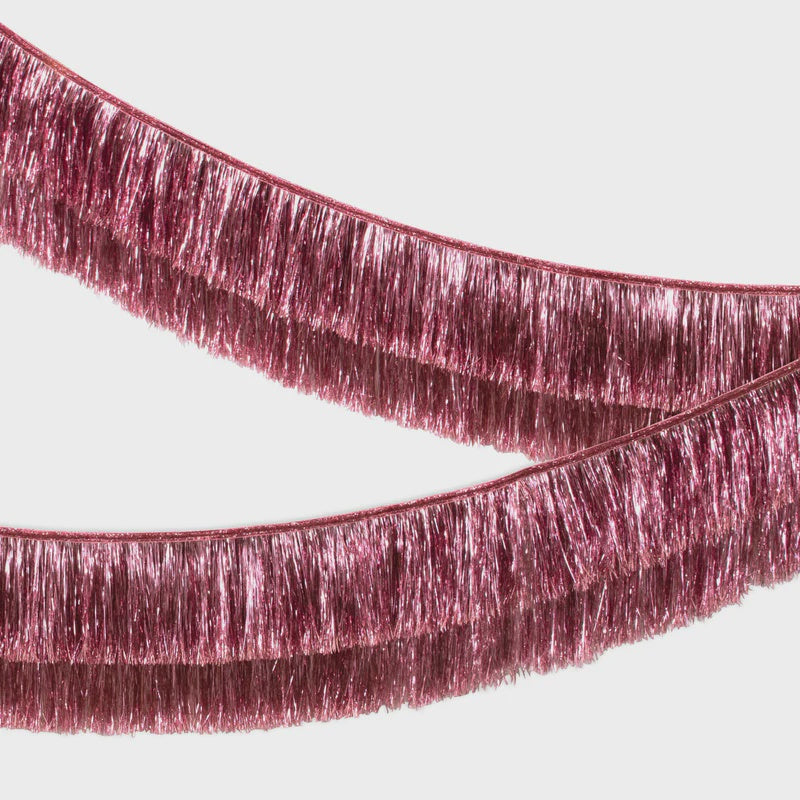 Pink Tinsel Scallop Garland