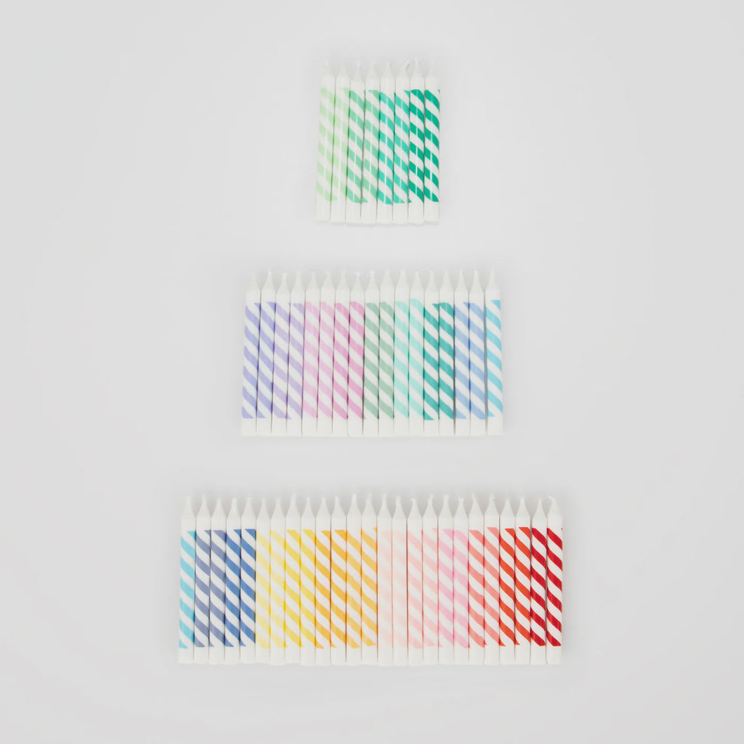 Rainbow Striped Mini Candles