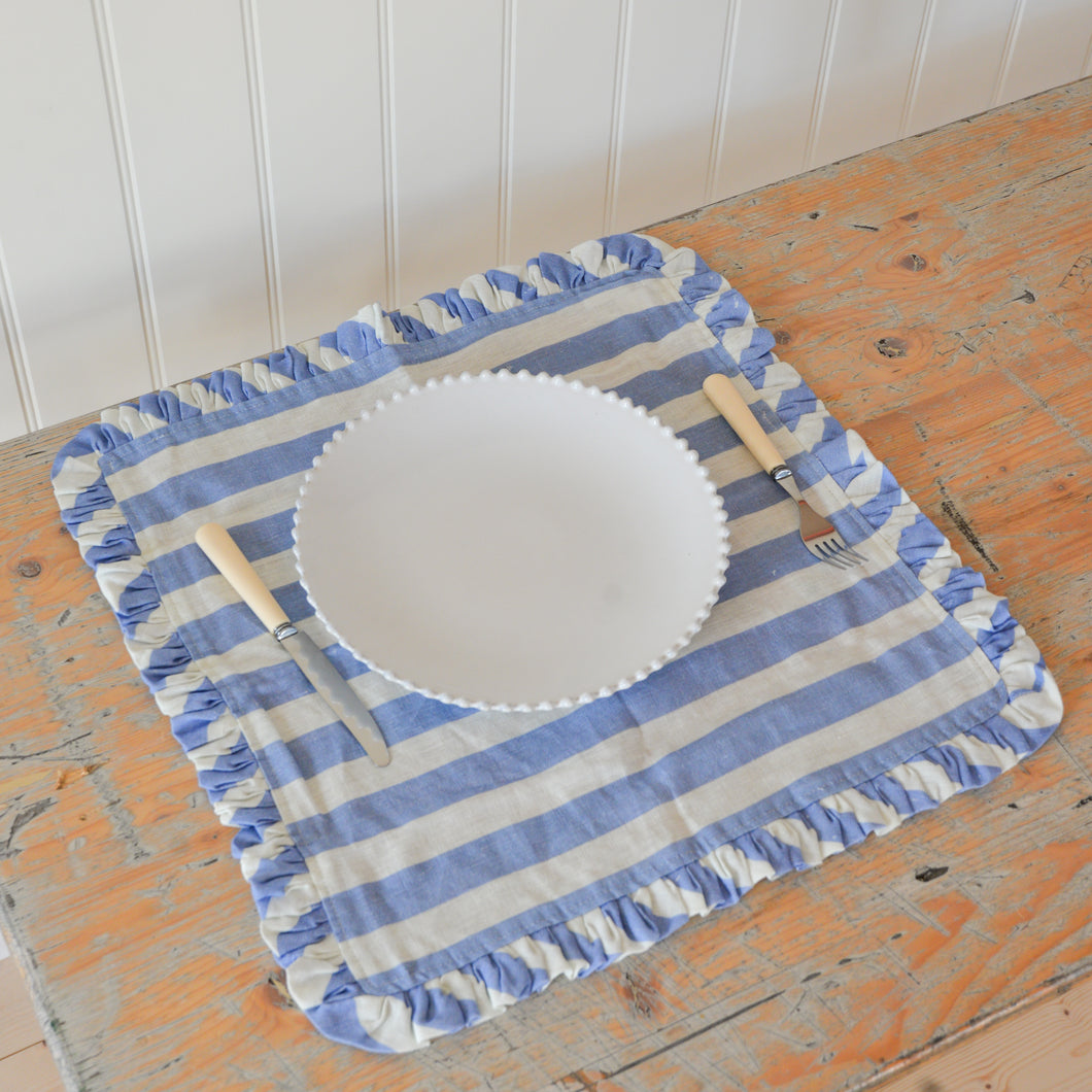 Stripe Ruffle Fabric Placemats