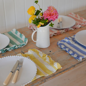 Stripe Ruffle Fabric Placemats