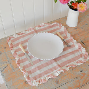 Stripe Ruffle Fabric Placemats