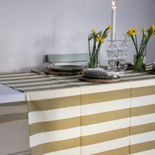 Load image into Gallery viewer, Olive Green and Yellow Stripe Table Cloth Simona